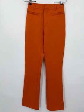 Vintage Y2K Bisou-Bisou by Michele Bohbot Straight-Leg Pants in Rust Orange